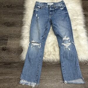 MOTHER Superior Jeans‎ Insider Crop Step Fray Size 25 Denim Holy Melancholy